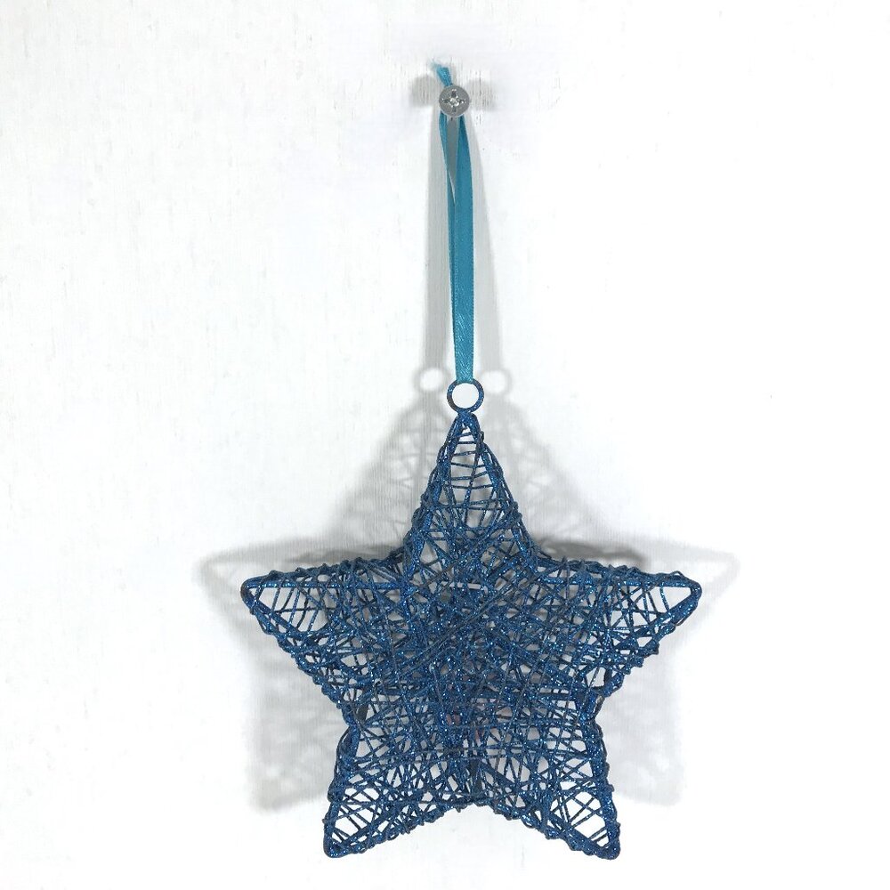 Woven Wire Star Christmas Tree Ornament